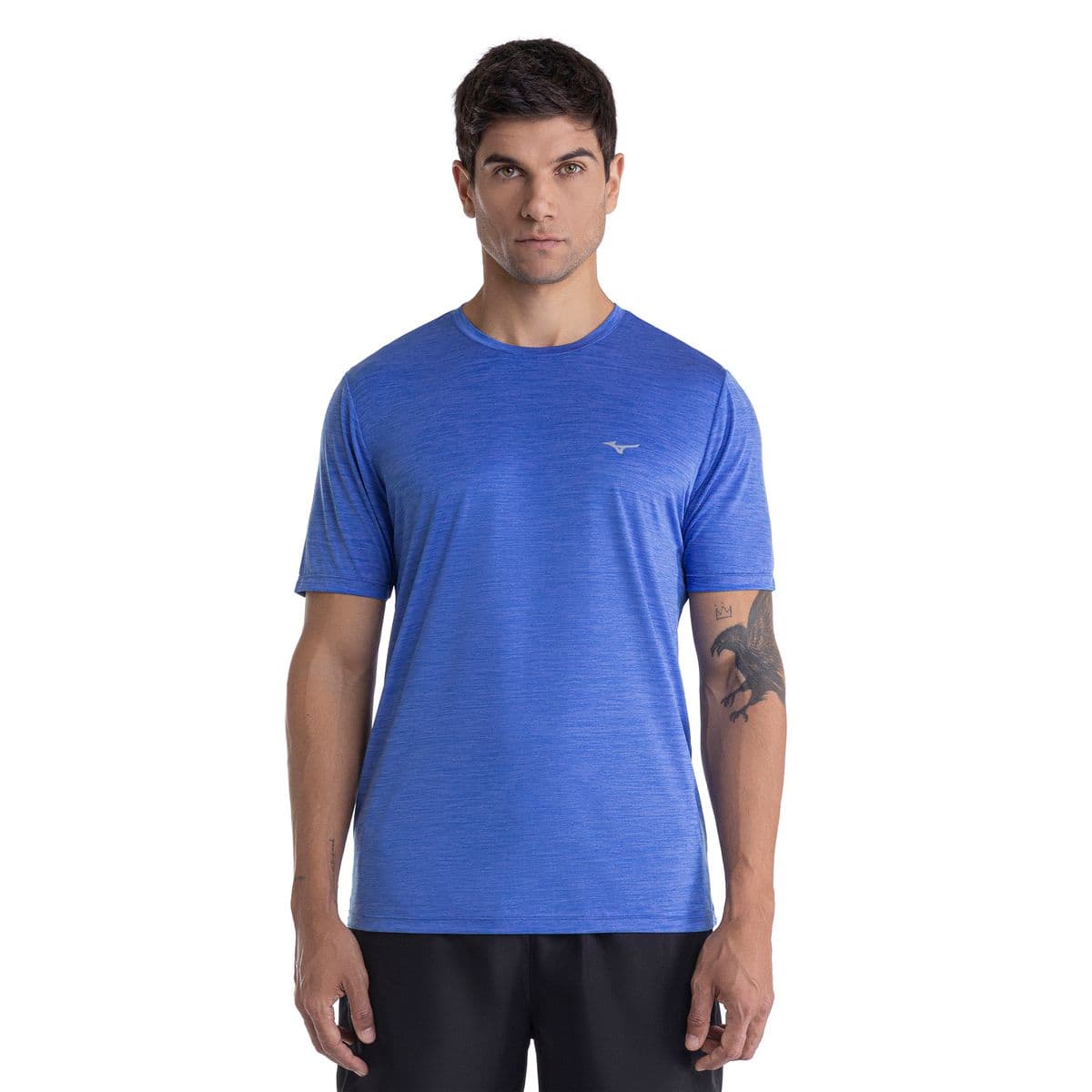 Camiseta de Corrida Mizuno Run Spark 2 Mescla Masculina EG Azul