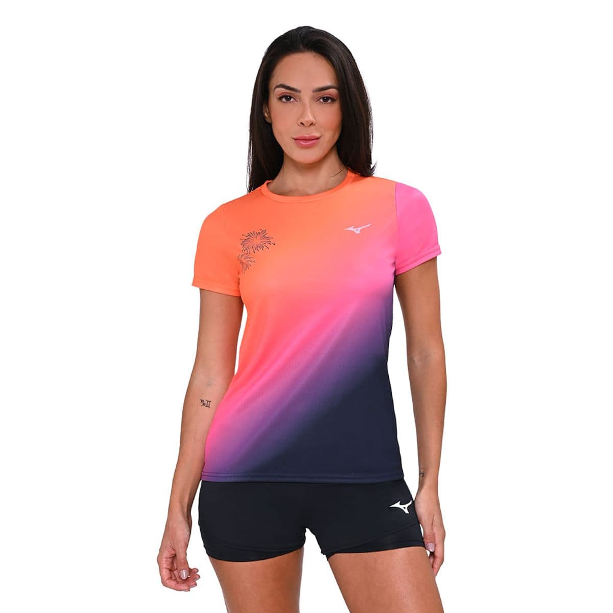 Camiseta de Corrida Mizuno Core Graphic Feminina G Laranja