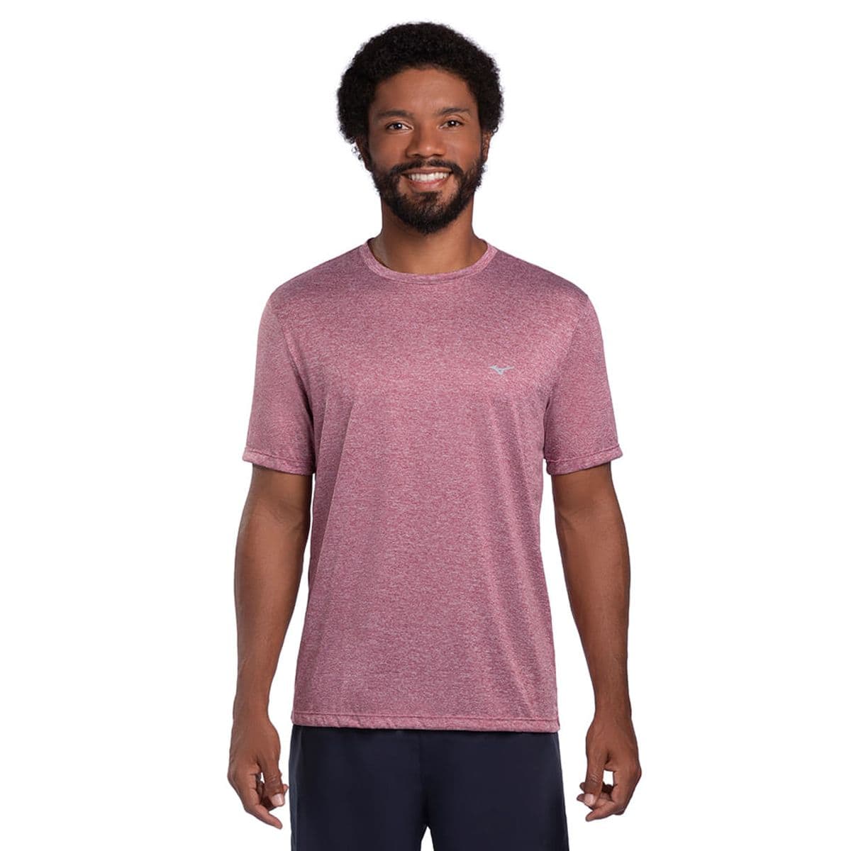 Camiseta de Corrida Masculina Mizuno Run Spark 2 Mescla GG Vermelho