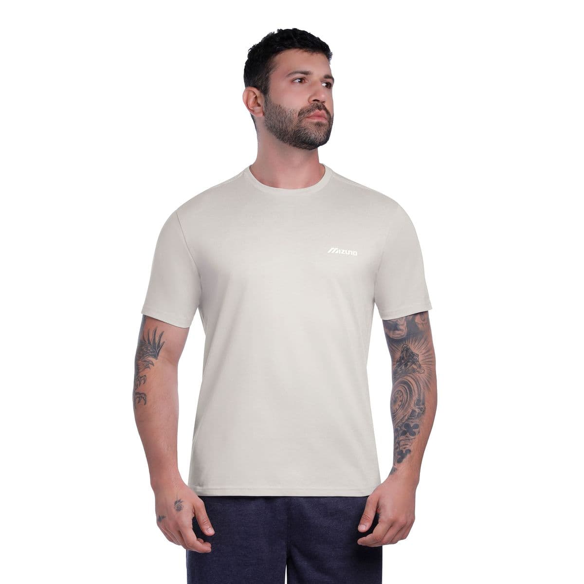 Camiseta Mizuno Basic Logo GG Cinza