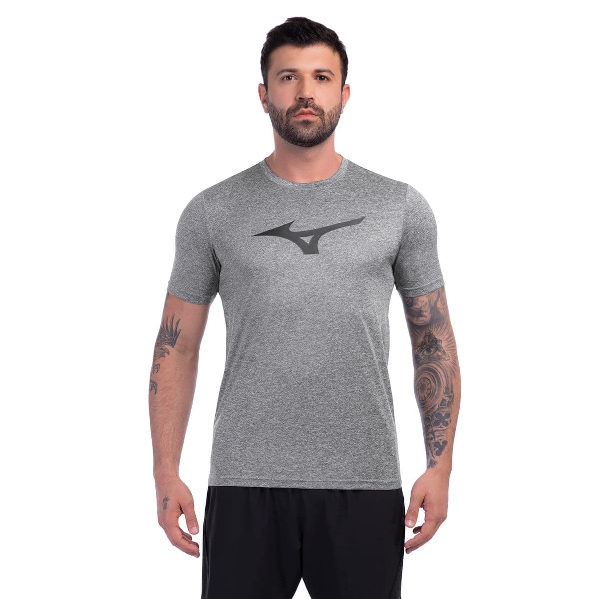Camiseta de Corrida Mizuno Run Spark Mescla Masculina G Preto