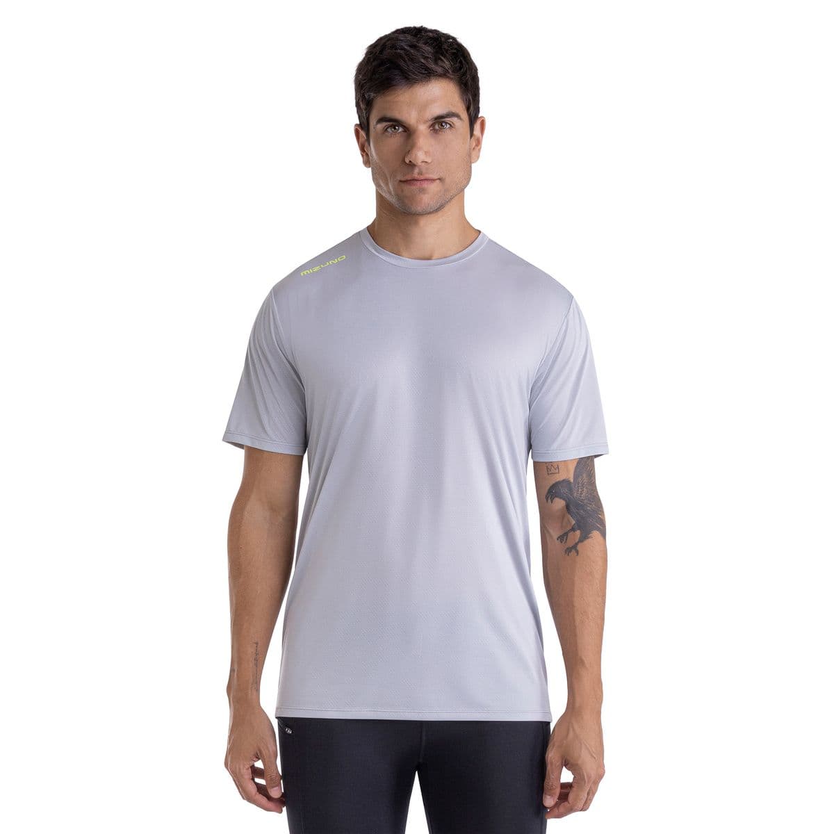 Camiseta de Corrida Mizuno Focus Stamp GG Cinza