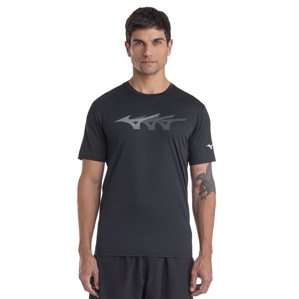 Camiseta de Corrida Mizuno Focus Stamp Masculina M Preto