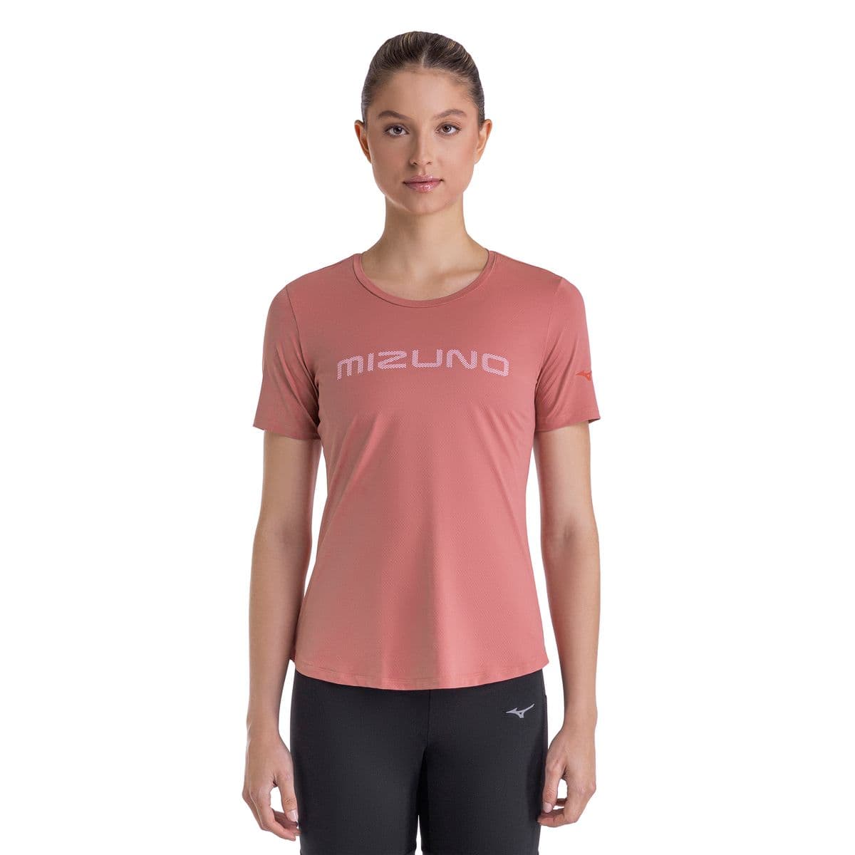 Camiseta de Corrida Mizuno Focus Stamp 2 G Rosa