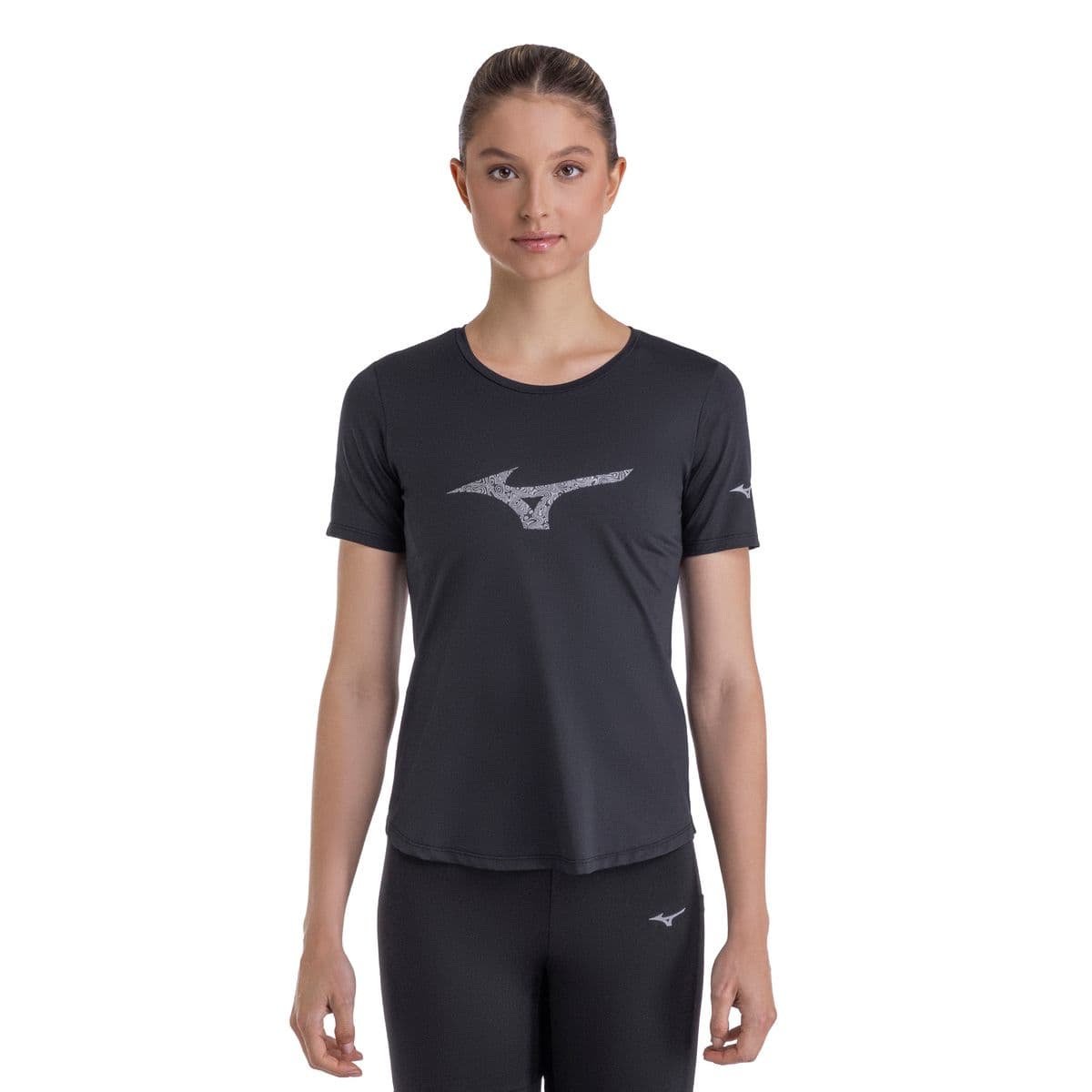 Camiseta de Corrida Mizuno Focus Stamp 2 G Preto