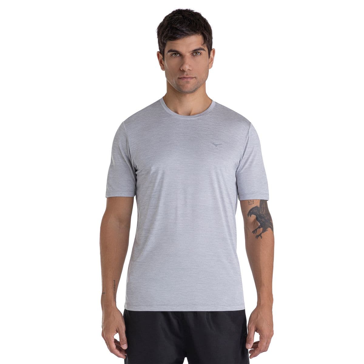 Camiseta de Corrida Mizuno Run Spark 2 Mescla P Cinza