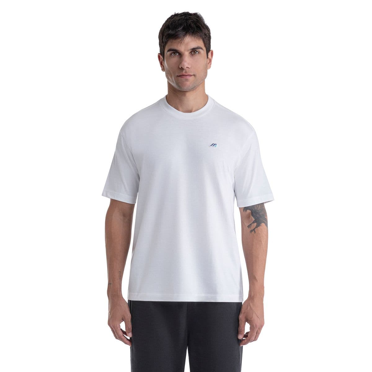 Camiseta Casual Mizuno Logo Masculina P Branco