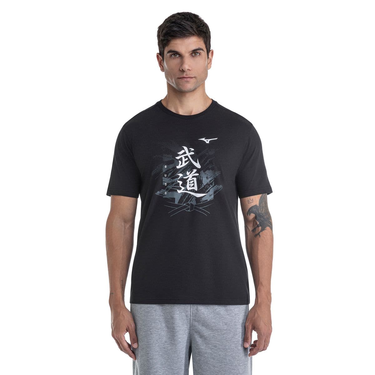 Camiseta Manga Curta Mizuno Stamp 2 Masculina P Preto