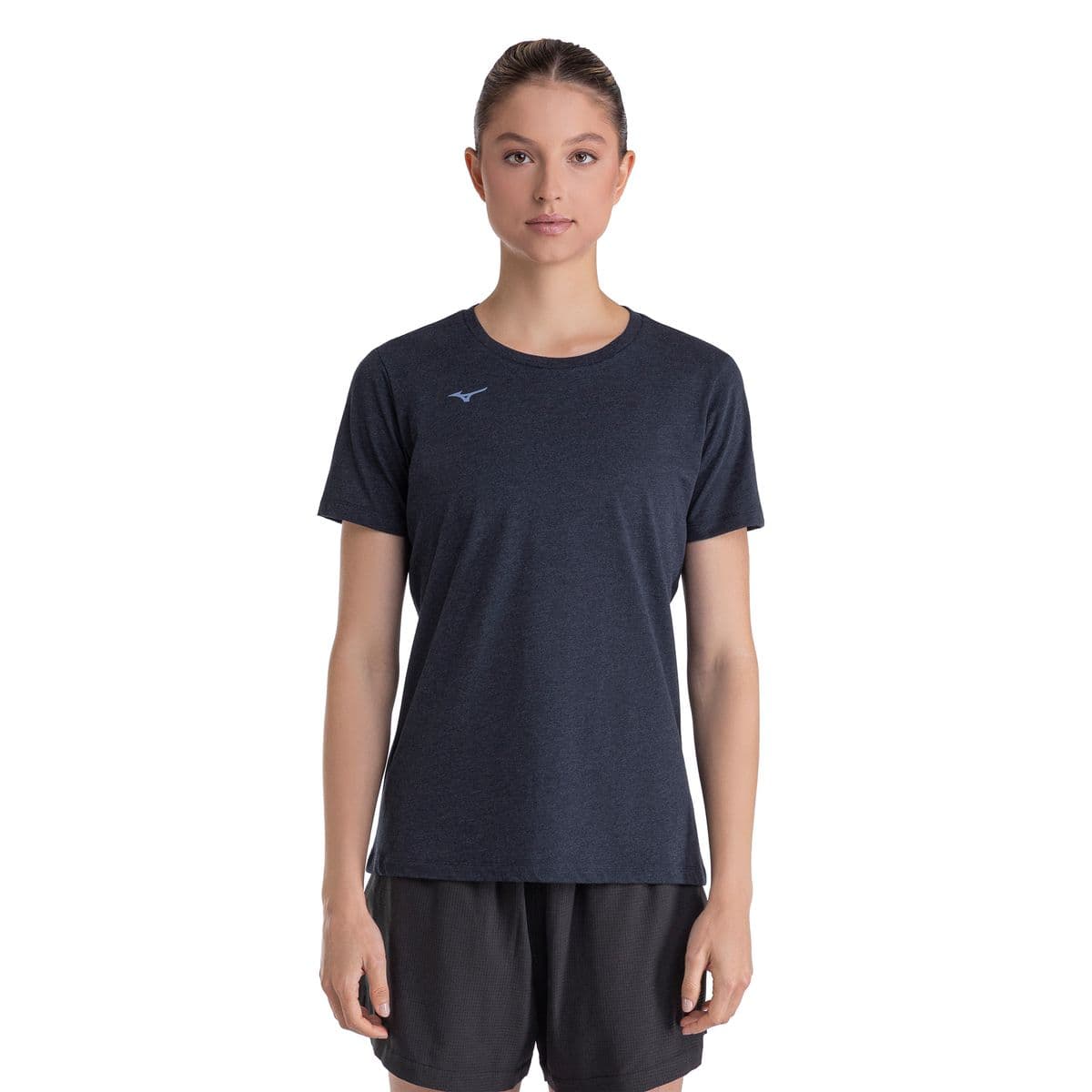 Camiseta de Treino Mizuno Lifestyle Logo Feminina GG Azul