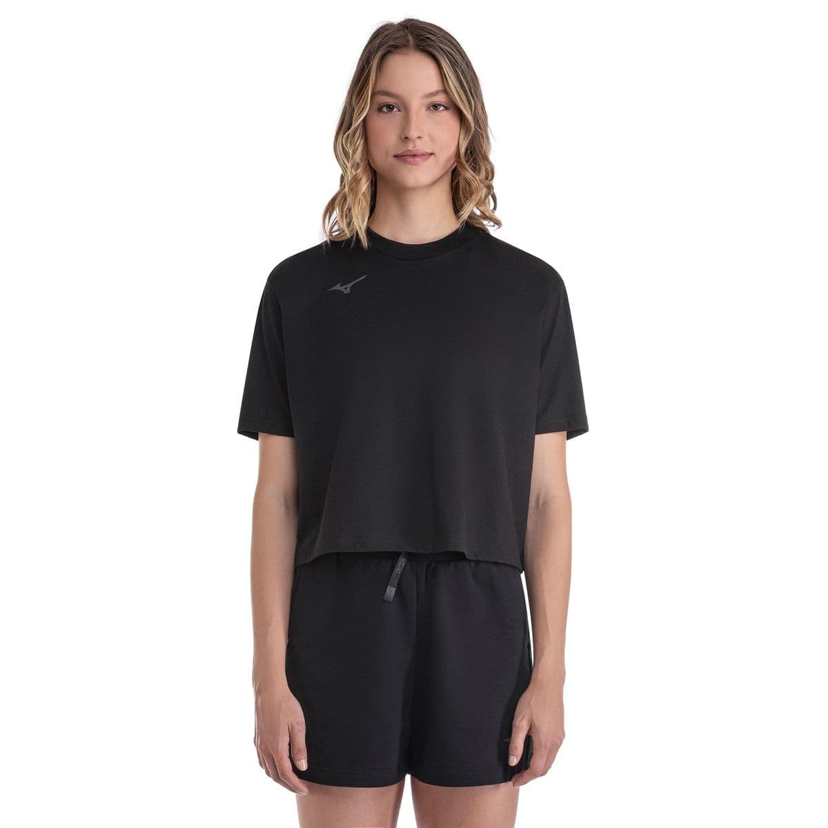 Camiseta Cropped Mizuno 3 Feminina P Preto