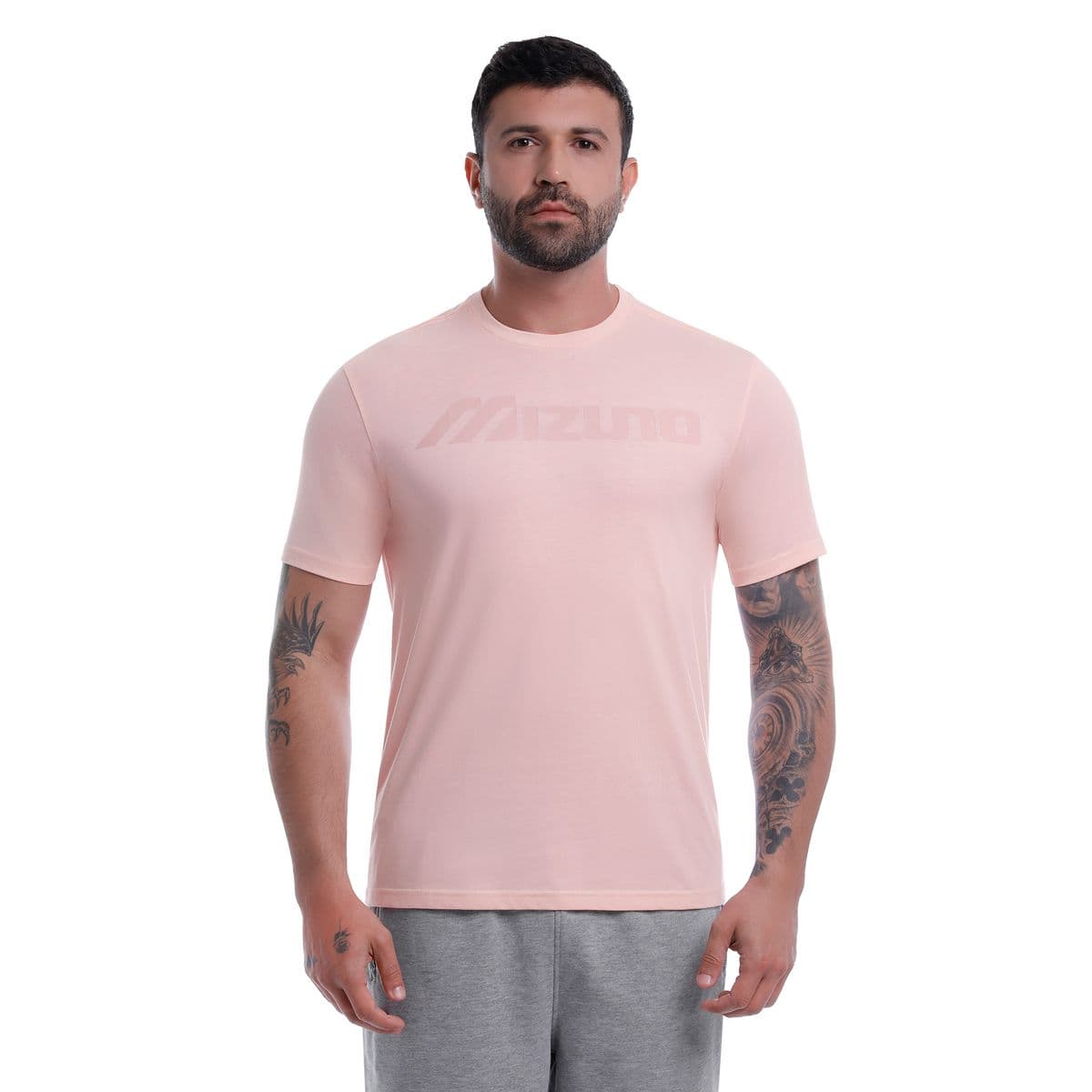 Camiseta Mizuno Big Logo Masculina EG Rosa