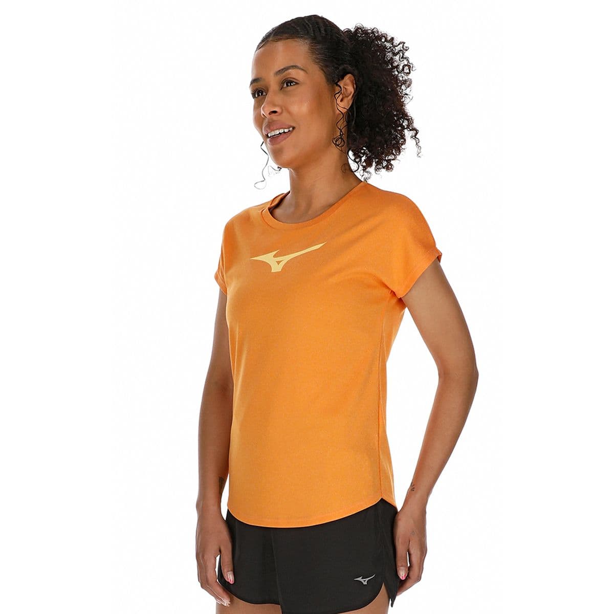 Camiseta de Corrida Feminina Mizuno Spark Big Logo P Laranja