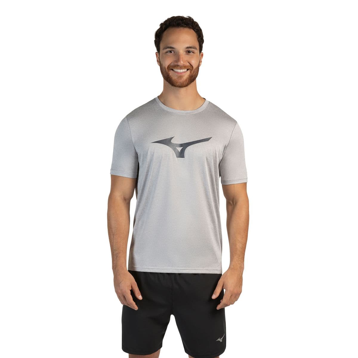Camiseta de Corrida Mizuno Run Spark Mescla EG Cinza