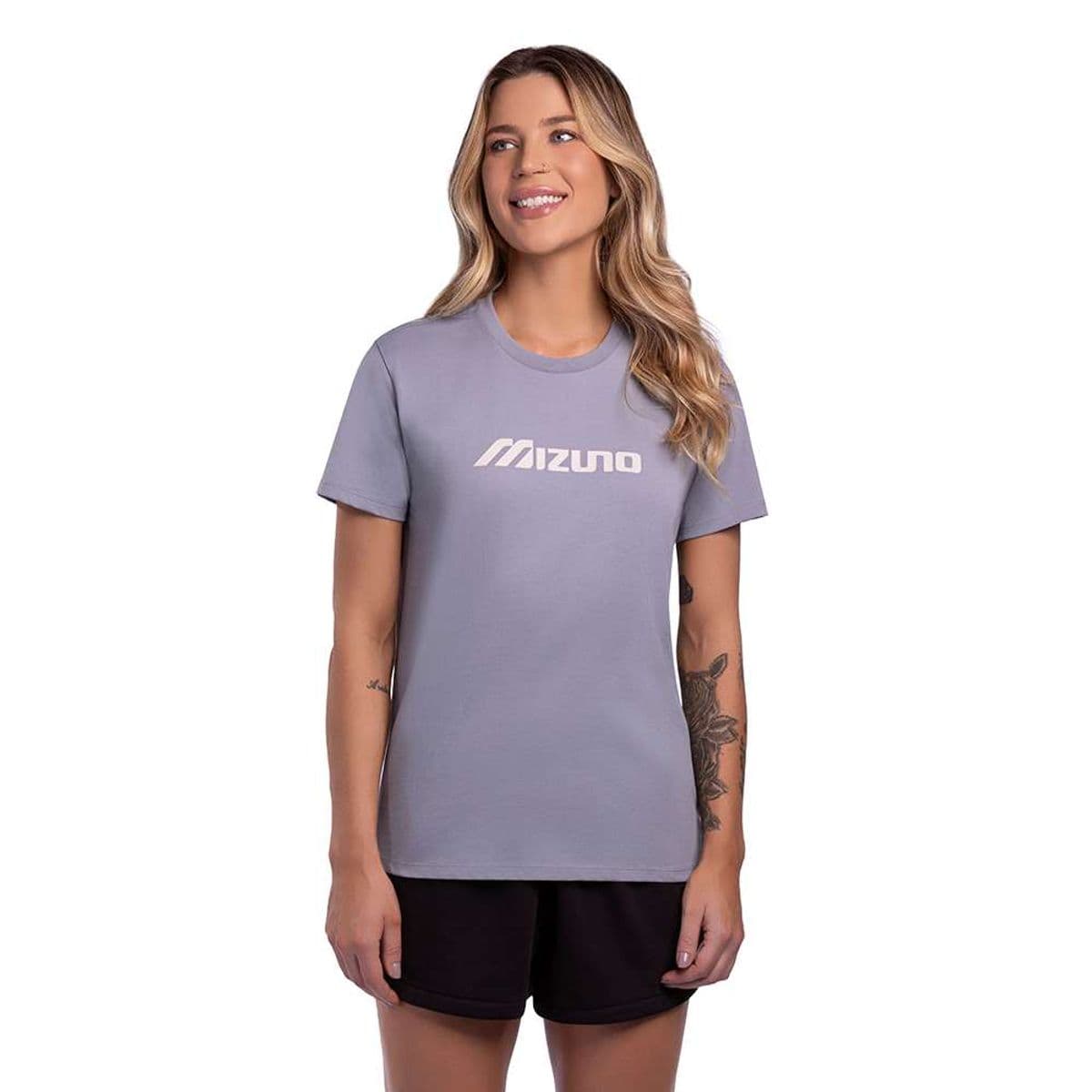 Camiseta Feminina Mizuno Basic Run Bird M Cinza