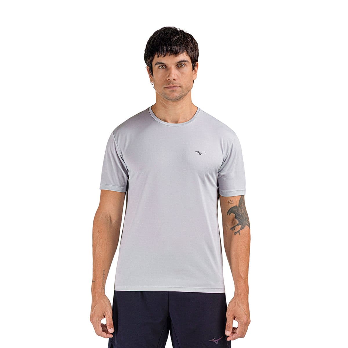 Camiseta de Corrida Mizuno Nirvana Masculina EG Cinza