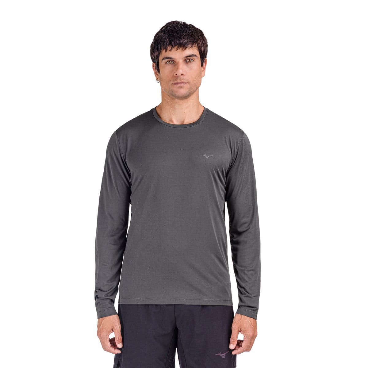 Camiseta de Corrida Manga Longa Mizuno Nirvana Masculina G Cinza