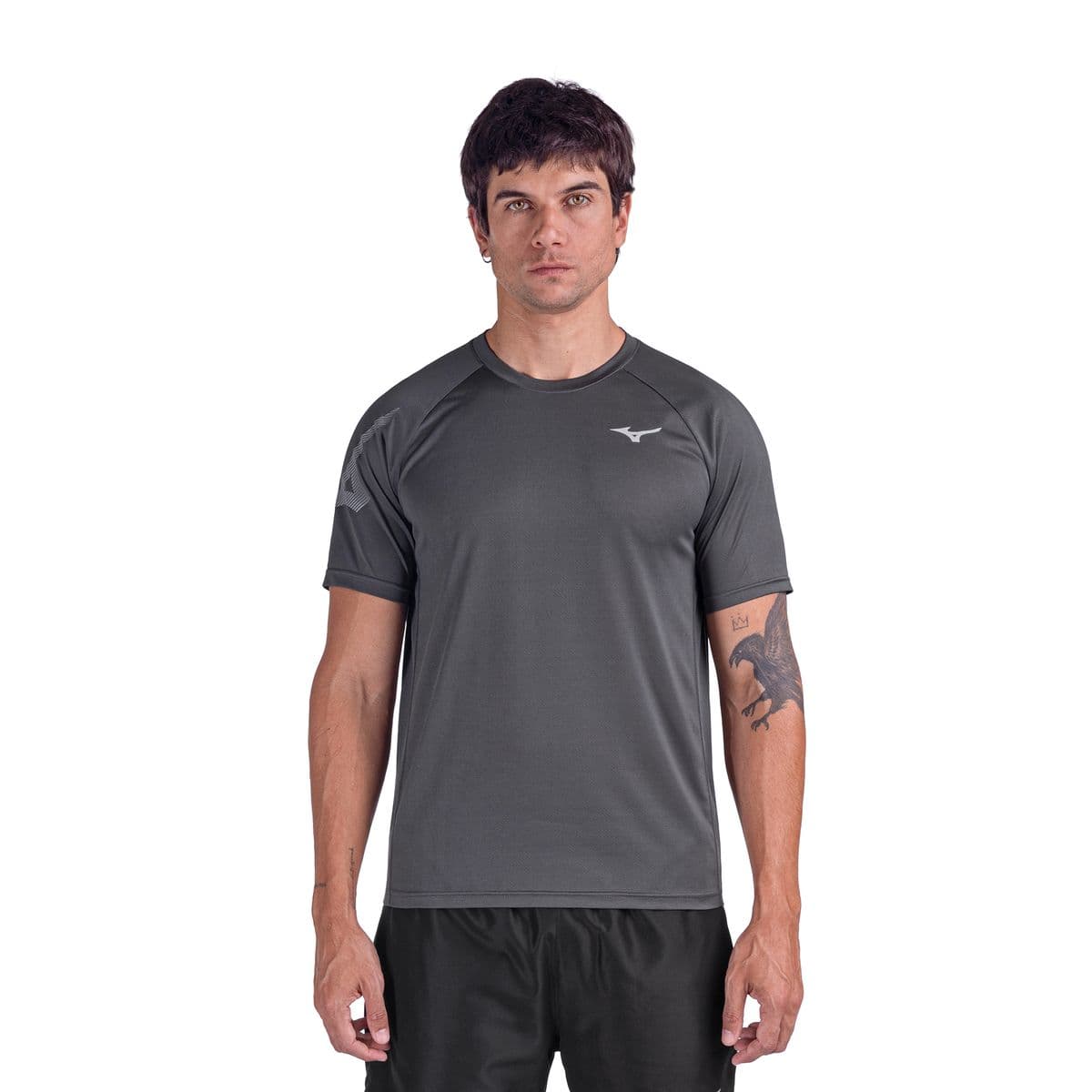 Camiseta de Corrida Mizuno Run Easy 6 Masculina GG Cinza