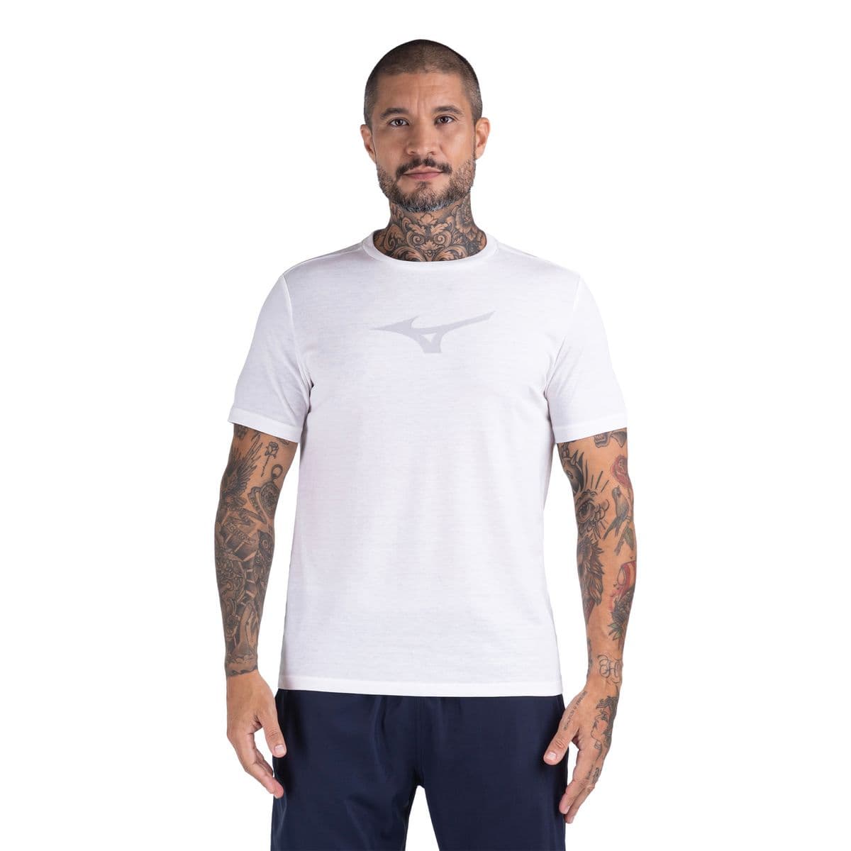 Camiseta de Treino Mizuno Lifestyle Masculina GG Branco