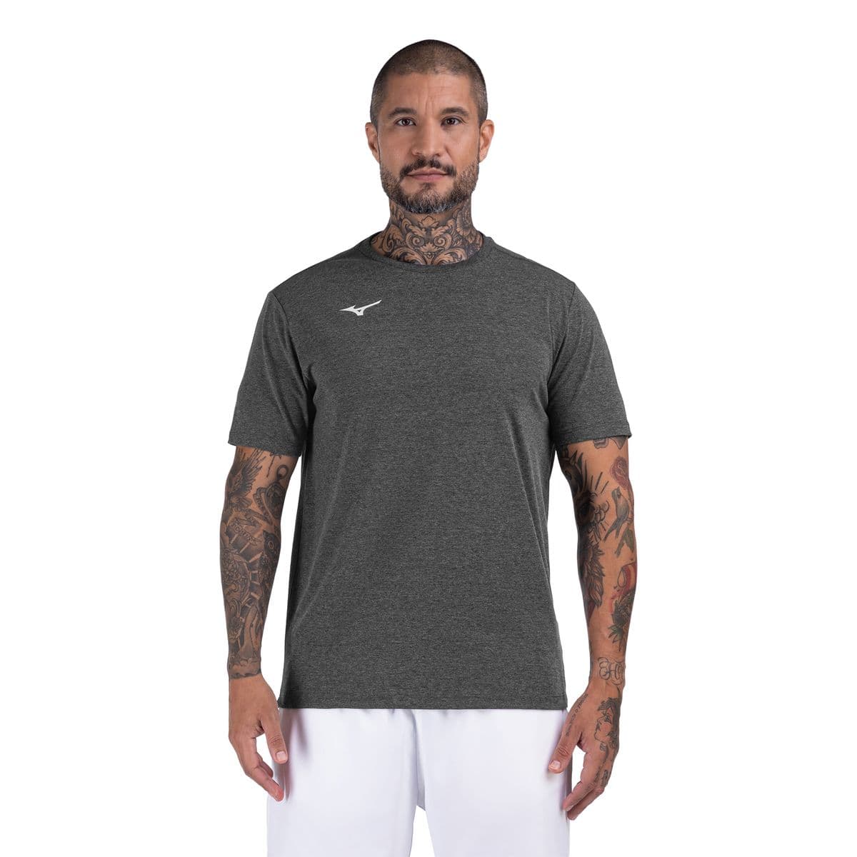 Camiseta de Treino Mizuno Lifestyle Logo Masculina EG Cinza