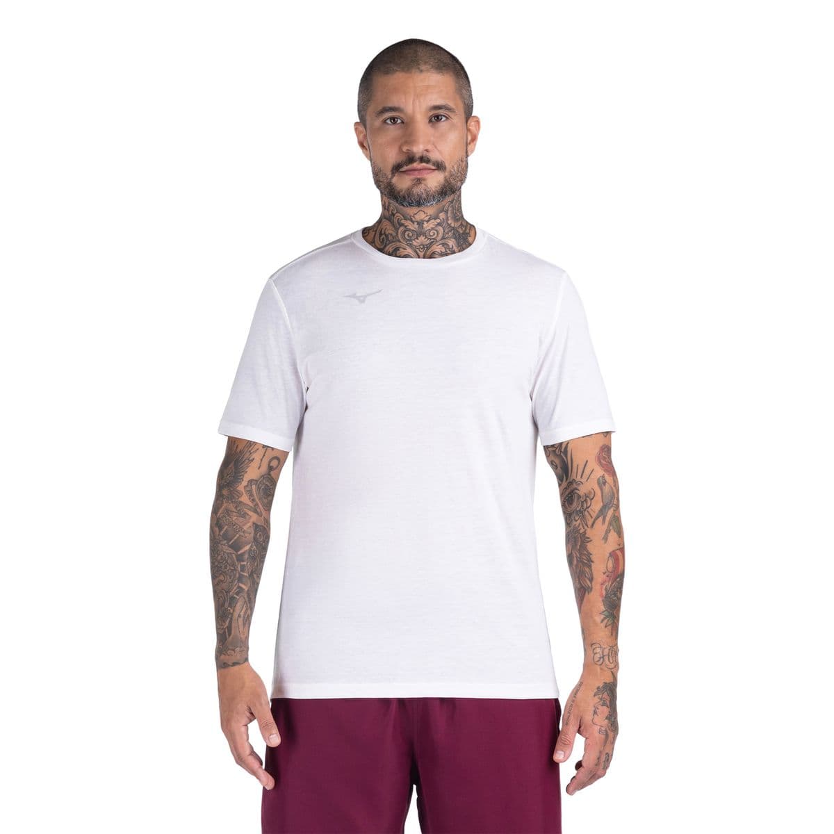 Camiseta de Treino Mizuno Lifestyle Logo Masculina EG Branco