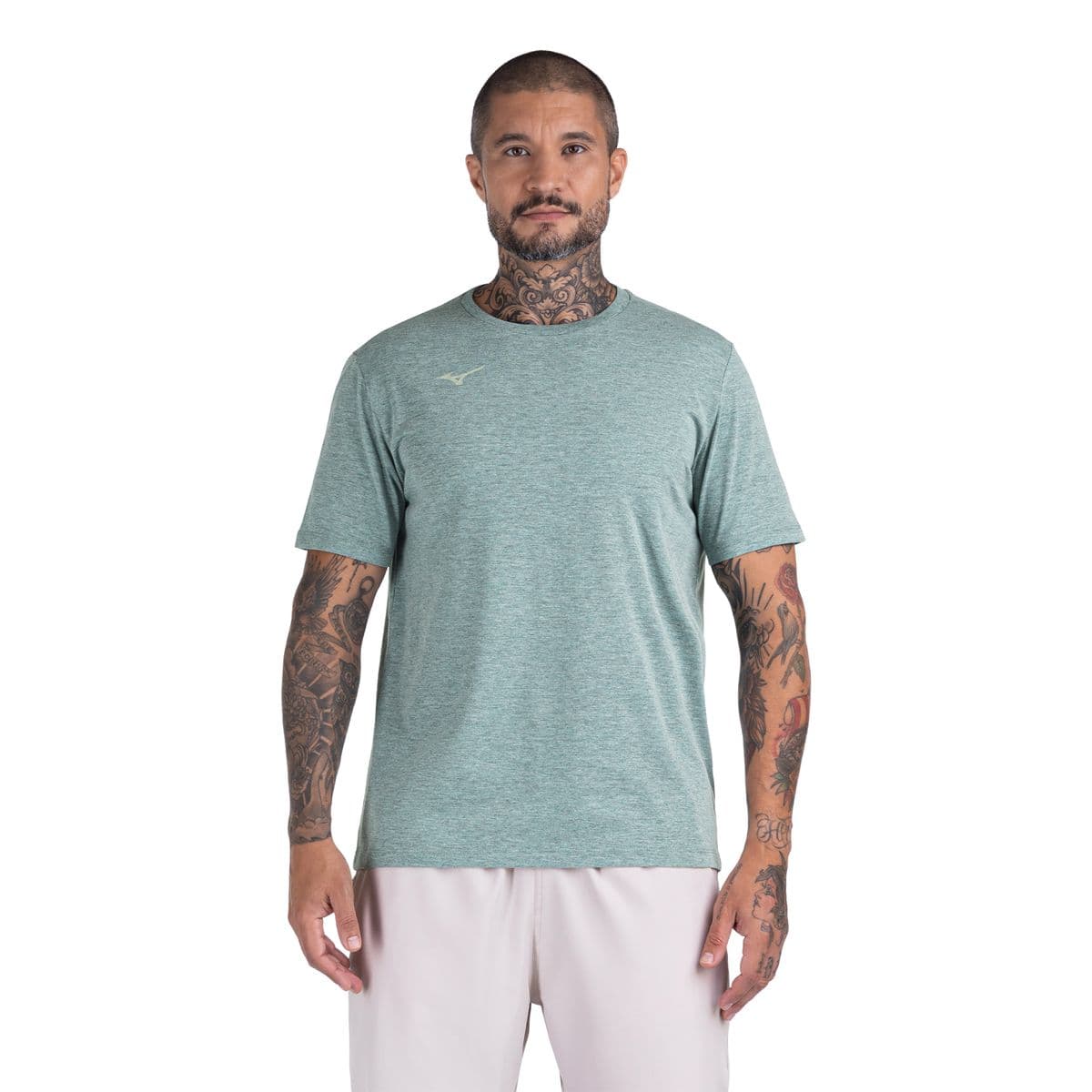 Camiseta de Treino Mizuno Lifestyle Logo Masculina GG Verde
