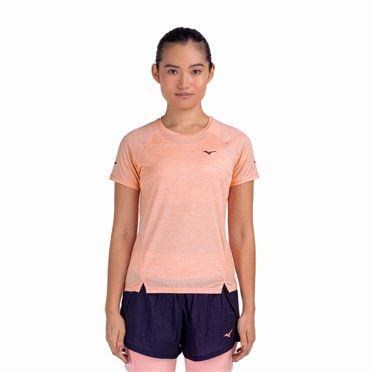 Camiseta de Corrida Mizuno High 4 Feminina GG Rosa