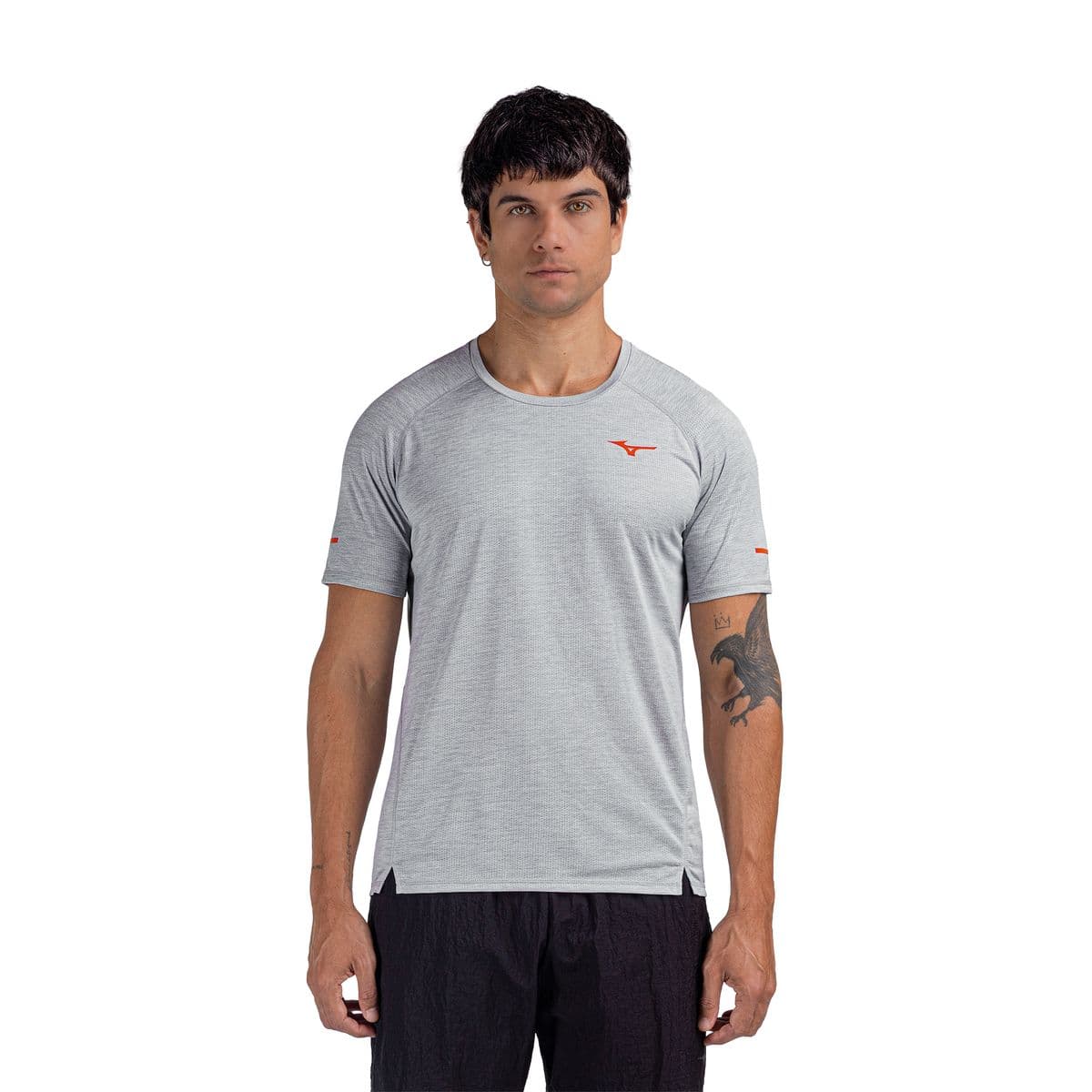 Camiseta de Corrida Mizuno High 5 Masculina P Cinza