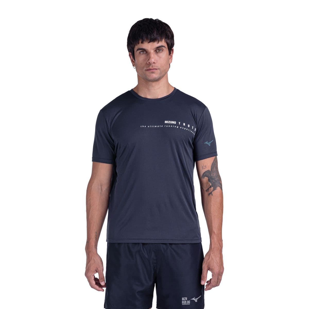 Camiseta de Corrida Mizuno Focus Stamp Masculina G2 Azul