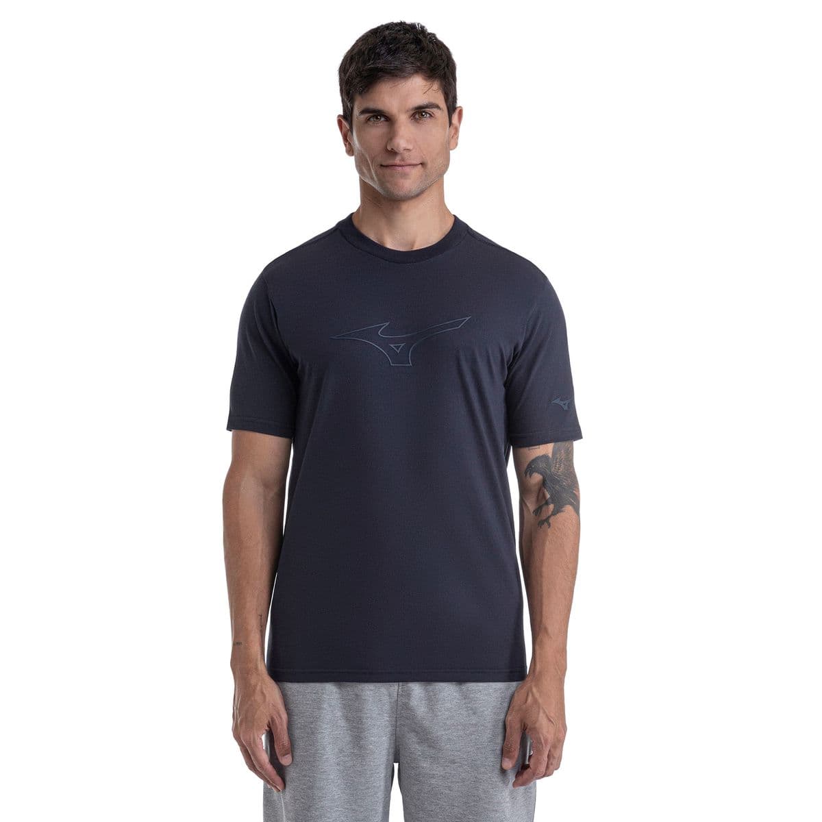 Camiseta Casual Mizuno Big Logo Masculina P Azul