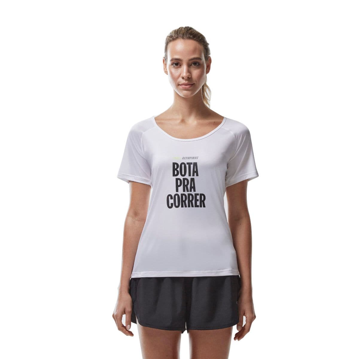 Camiseta Runner Bota Pra Correr Olympikus Feminina GG Branco
