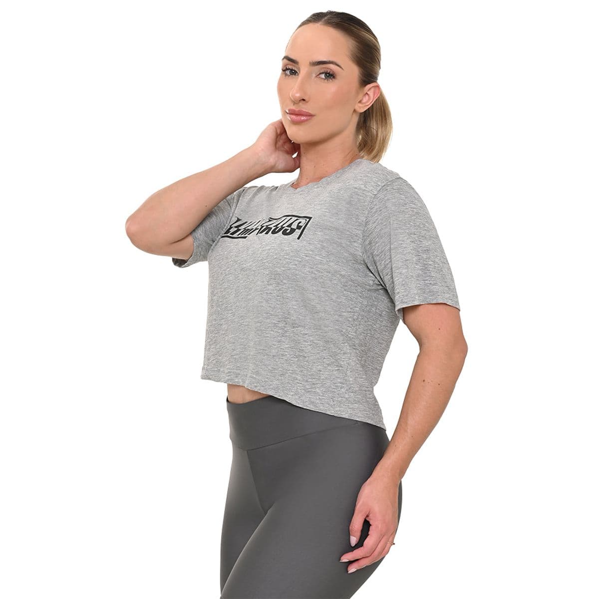 Camiseta Box Graphic Olympikus Feminina G Cinza