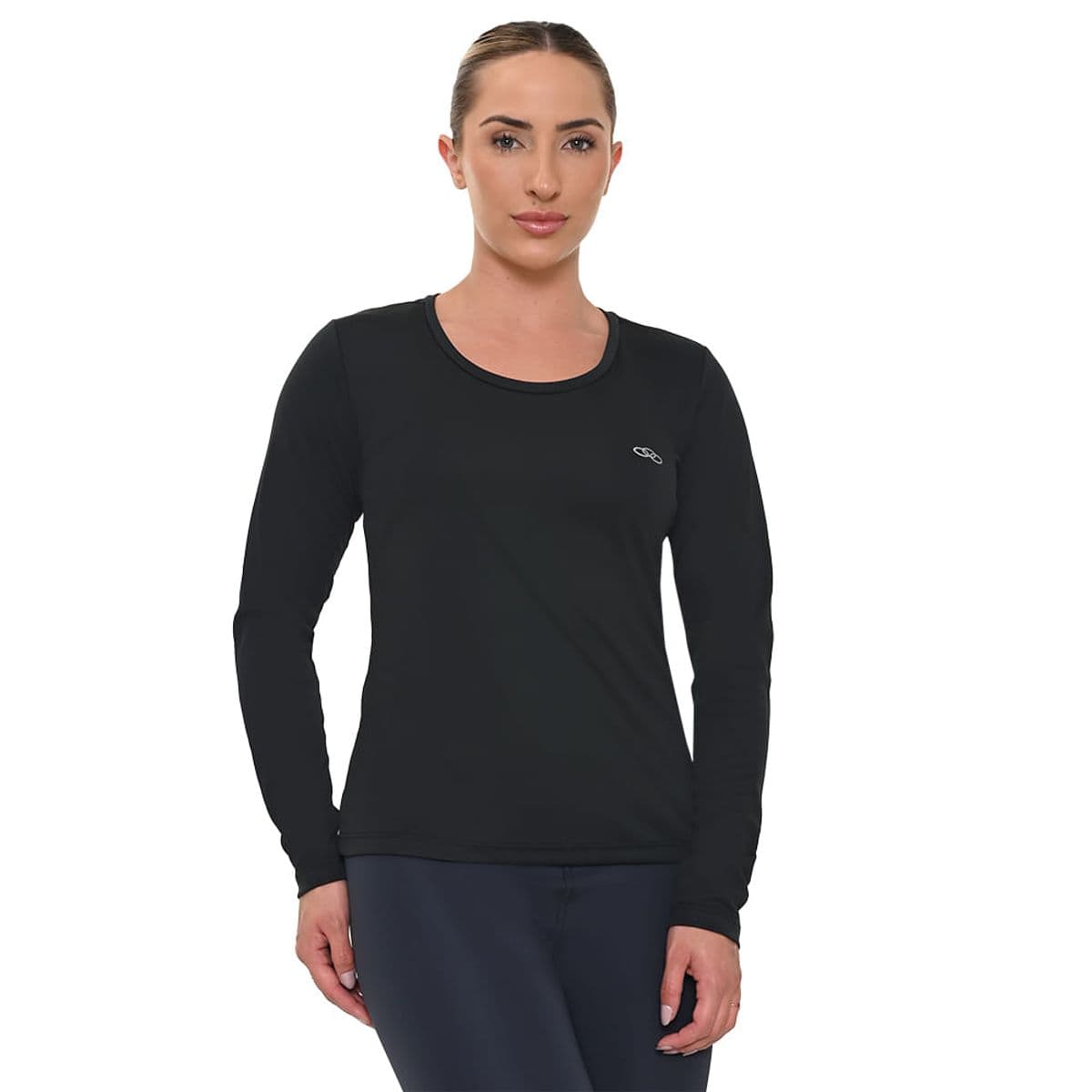 Camiseta Manga Longa Essential Olympikus Feminina M Preto