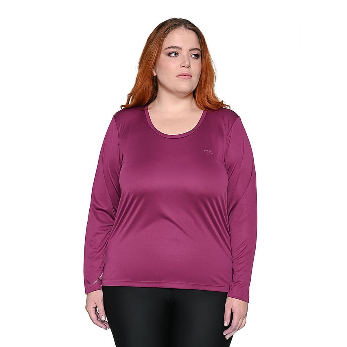 Camiseta Manga Longa Essential Olympikus Feminina Plus Size G1 Rosa