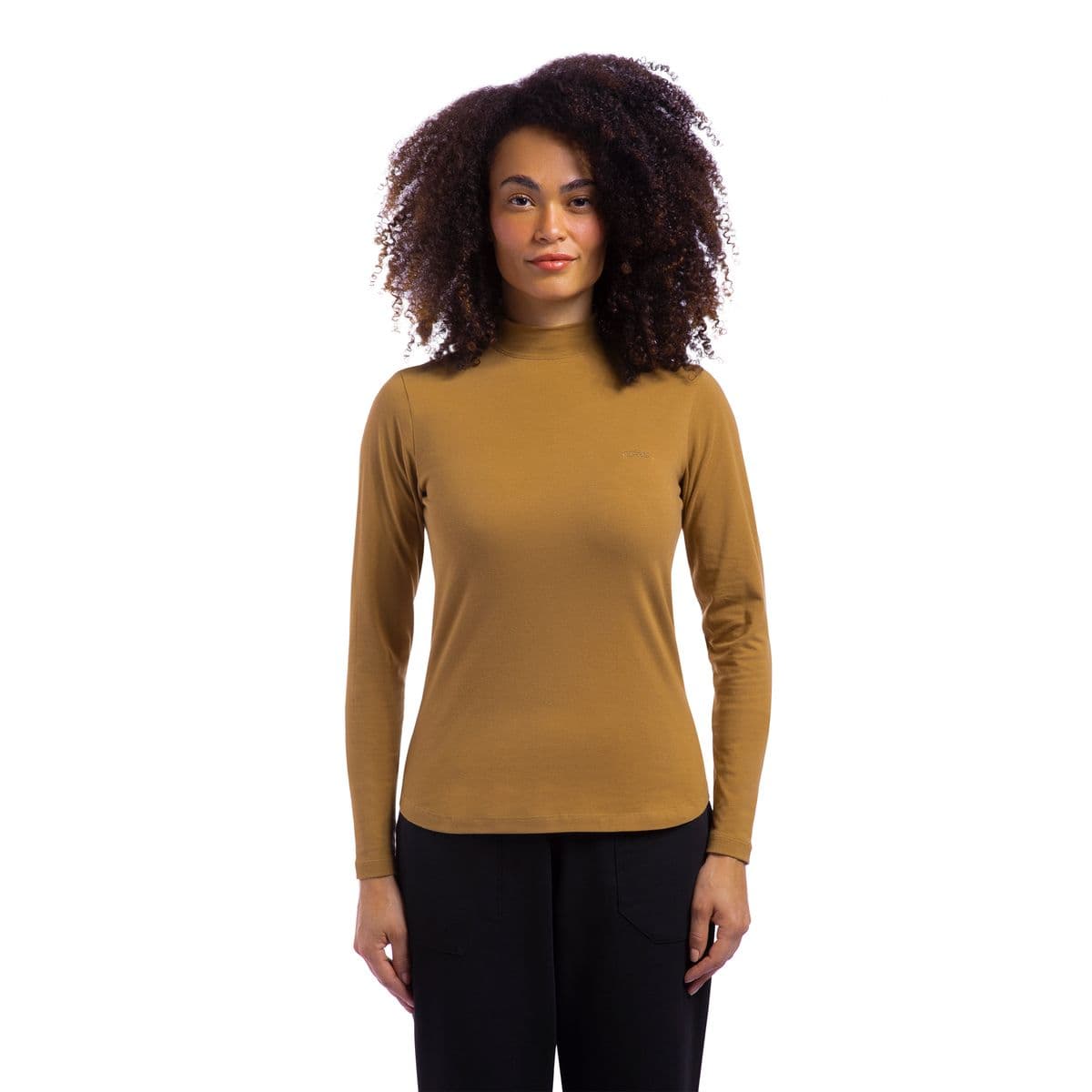 Camiseta Manga Longa Comfy Gola Alta Olympikus Feminina M Marrom