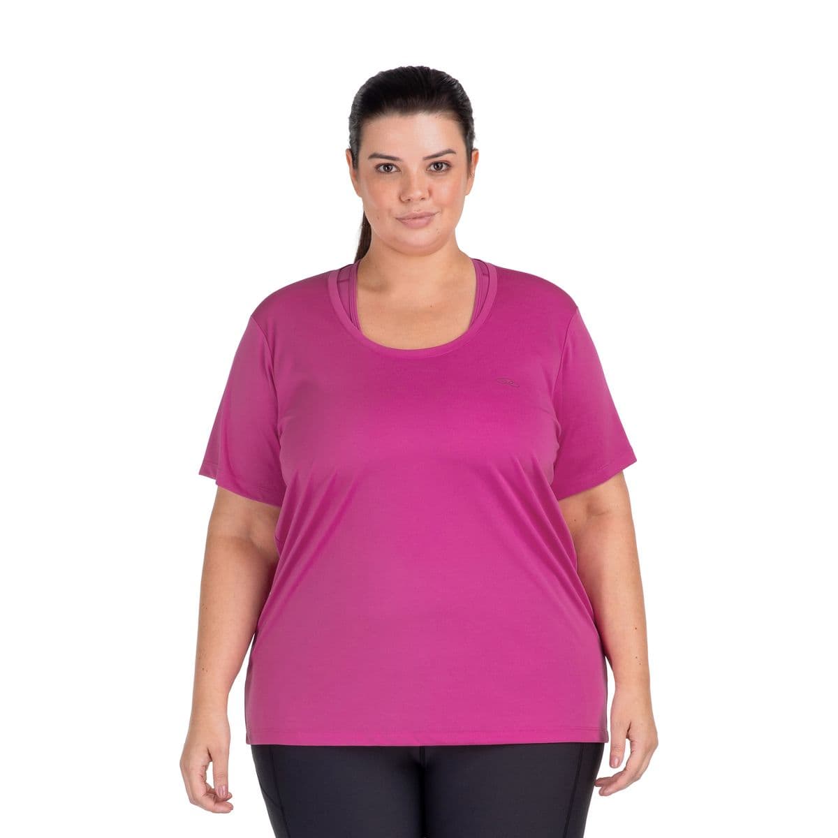 Camiseta Essential Manga Curta Olympikus Plus Size G3 Roxo