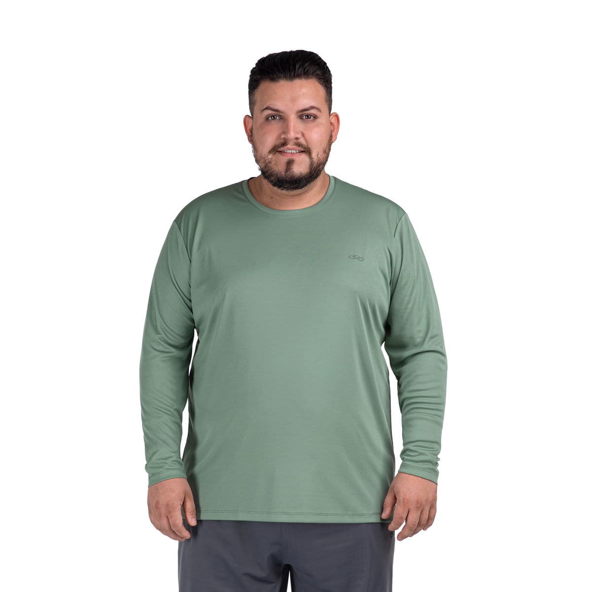 Camiseta Essential Manga Longa Olympikus Plus Size G2 Verde