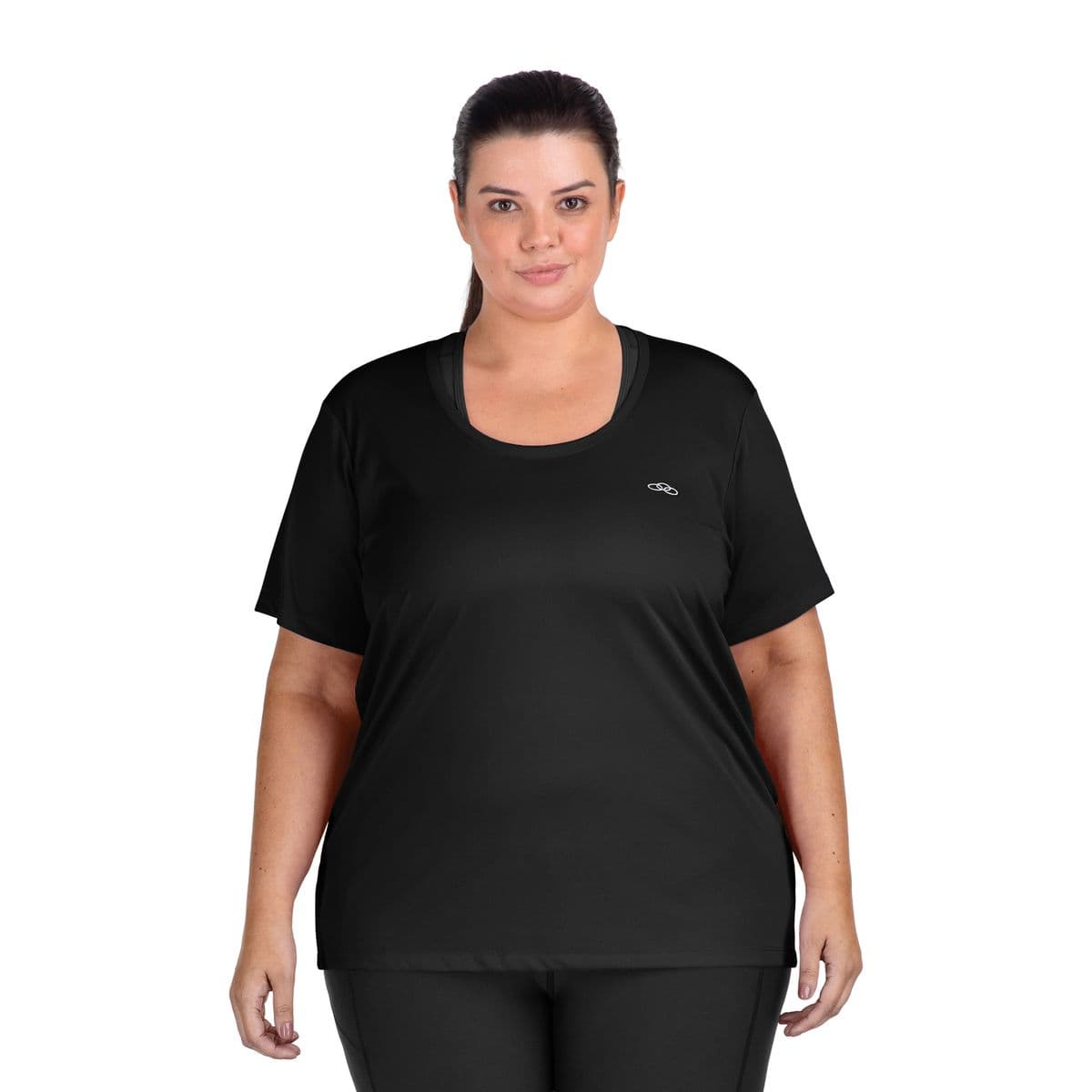 Camiseta Essential Manga Curta Olympikus Plus Size G1 Preto