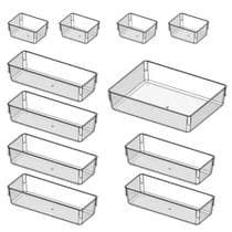 11 Organizadores de Gavetas Multiuso Modular Acrilico Transparente Porta Maquiagem - trioplast