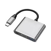 Adaptador Hub USB-C 4K Macho Para Fêmea HDMI USB 3.1 Tipo-C Para USB 3.0 Com Carregamento Para - NONE
