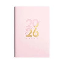 Agenda Em Couro PU A5 Espanhol-Inglês 2026, Organizador Semanal E Mensal De Janeiro a Dezembro, - NONE