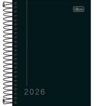 Agenda Espiral Diária 11,7 x 16,4 cm Pepper Preta 2026 - TILIBRA