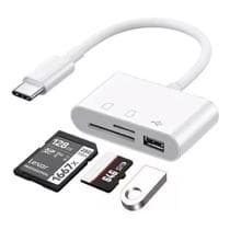 Android Adaptador 3 em 1 USB-C Para Leitor de cartão de memória SD, TF e USB adaptador OTG entrada tipo-c - oem