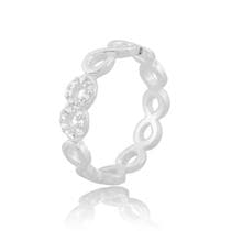 Anel Banhado Prata 925 Cravejado Feminino Infinito Pedras - PAPILLON SEMI JÓIAS