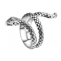 Anel De Cobra Prata 925 Gótico Rock Prateado Serpente Detalhe Luxo Masculino Feminino - Oremte