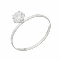 Anel Solitário Feminino Aparador Prata 925 Com Zircônia - DR Joias