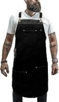 Avental Cozinha Restaurante Churrasqueiro Luxuoso Atendente Churraco FoodTruck - DKING T Preto