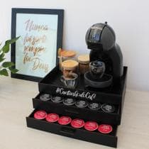 Bandeja com 2 Gavetas Porta Cápsulas Café Dolce Gusto Preta 48 Cápsulas