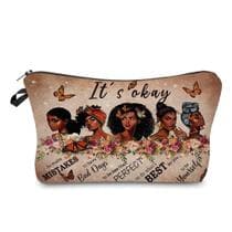 Bolsa de maquiagem Baobeily afro-americana para bolsa de lona