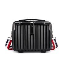 Bolsa de maquiagem Duleylv Mini Suitcase Hard Shell Travel Black