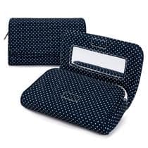 Bolsa de maquiagem Hibilog Cute Nylon com espelho impermeável para mulheres